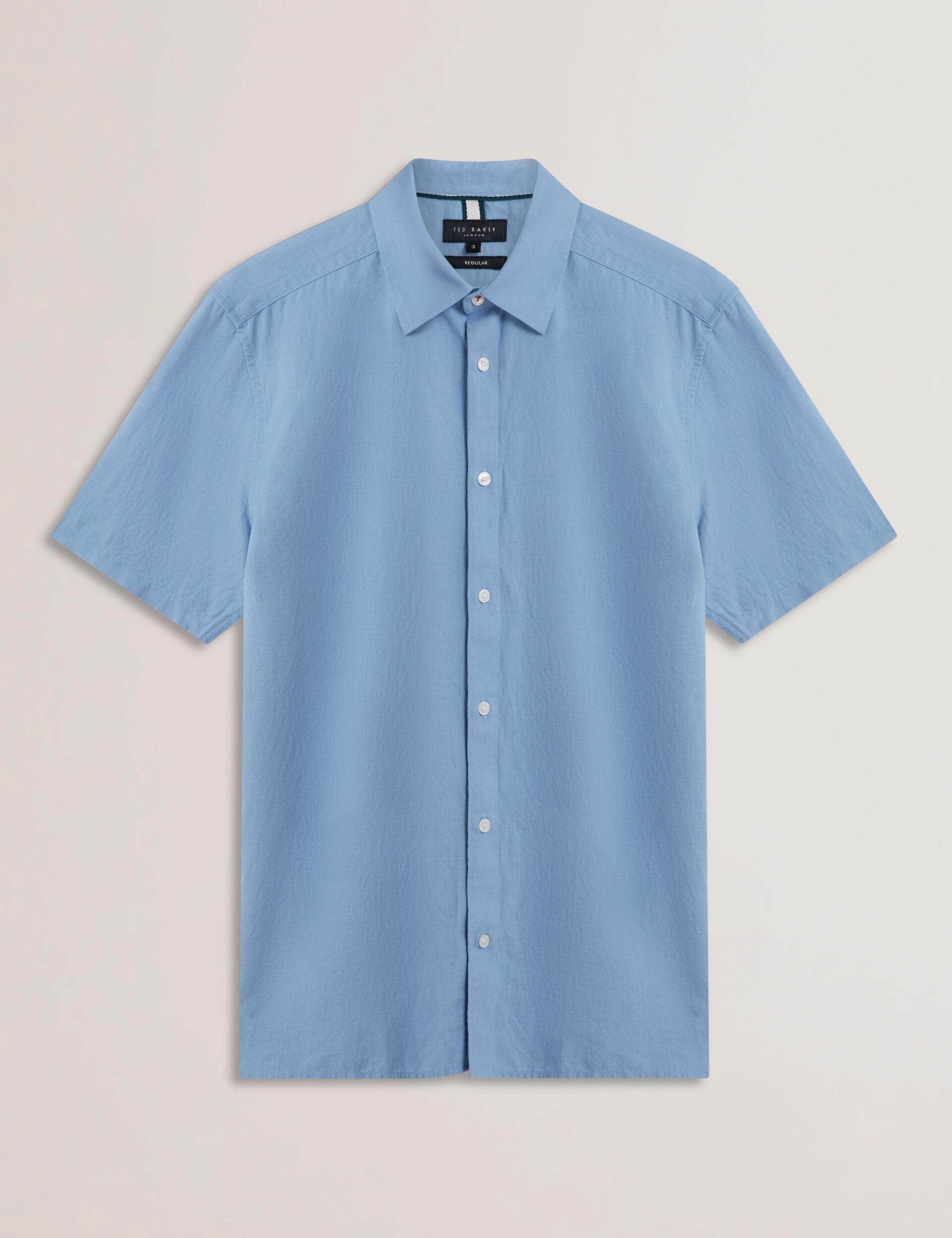 Ted Baker ZEFRE - Blue Short Sleeve Linen Woven Shirt
