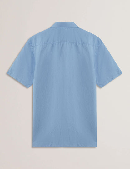 Ted Baker ZEFRE - Blue Short Sleeve Linen Woven Shirt