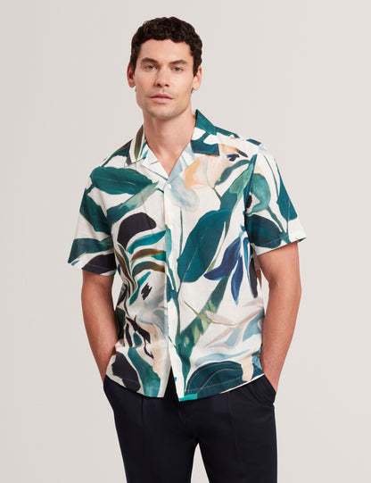 Ted Baker ROGNSKI - Relaxed Floral Short Sleeve Linen Shirt