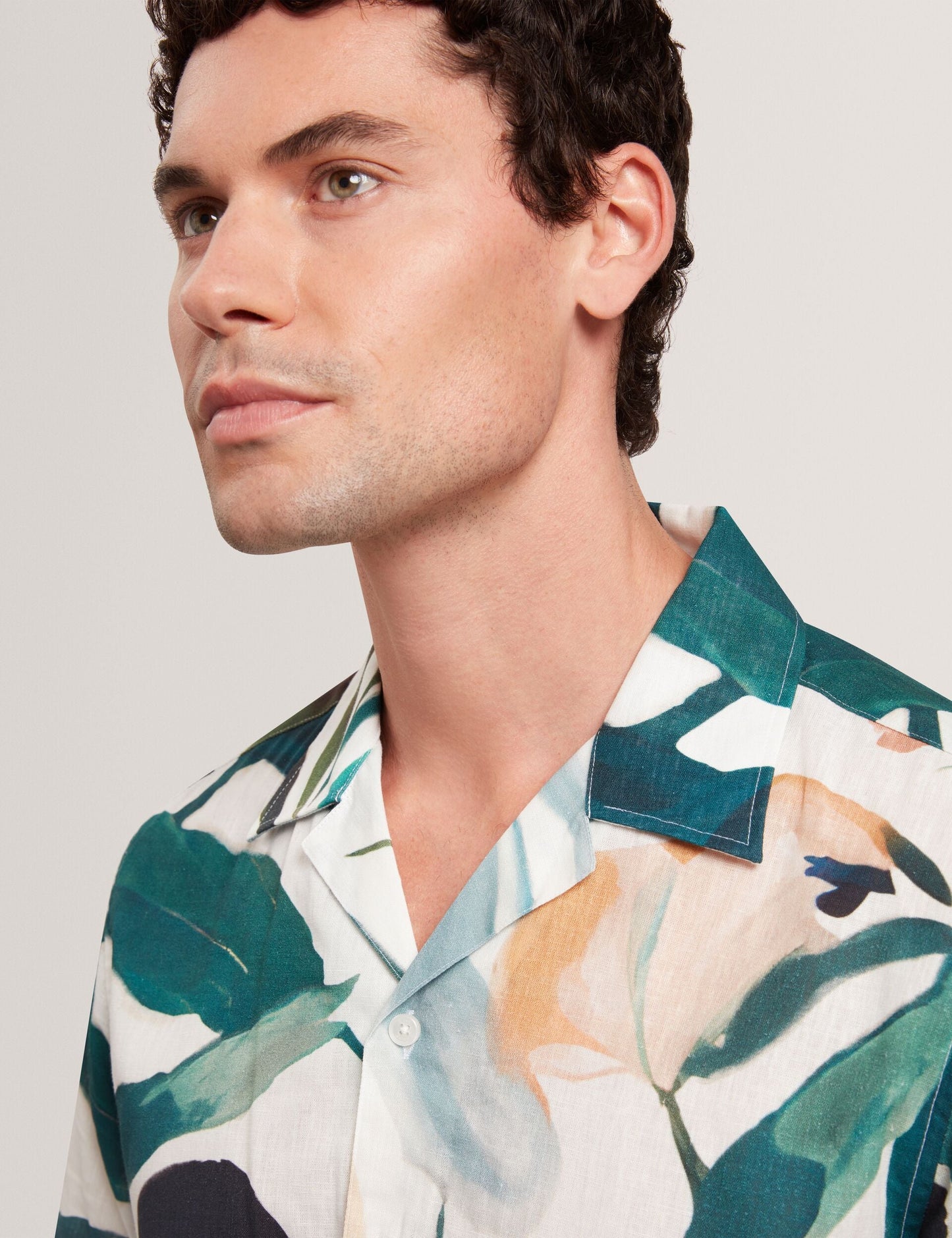 Ted Baker ROGNSKI - Relaxed Floral Short Sleeve Linen Shirt