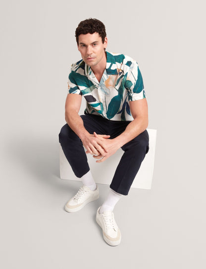 Ted Baker ROGNSKI - Relaxed Floral Short Sleeve Linen Shirt