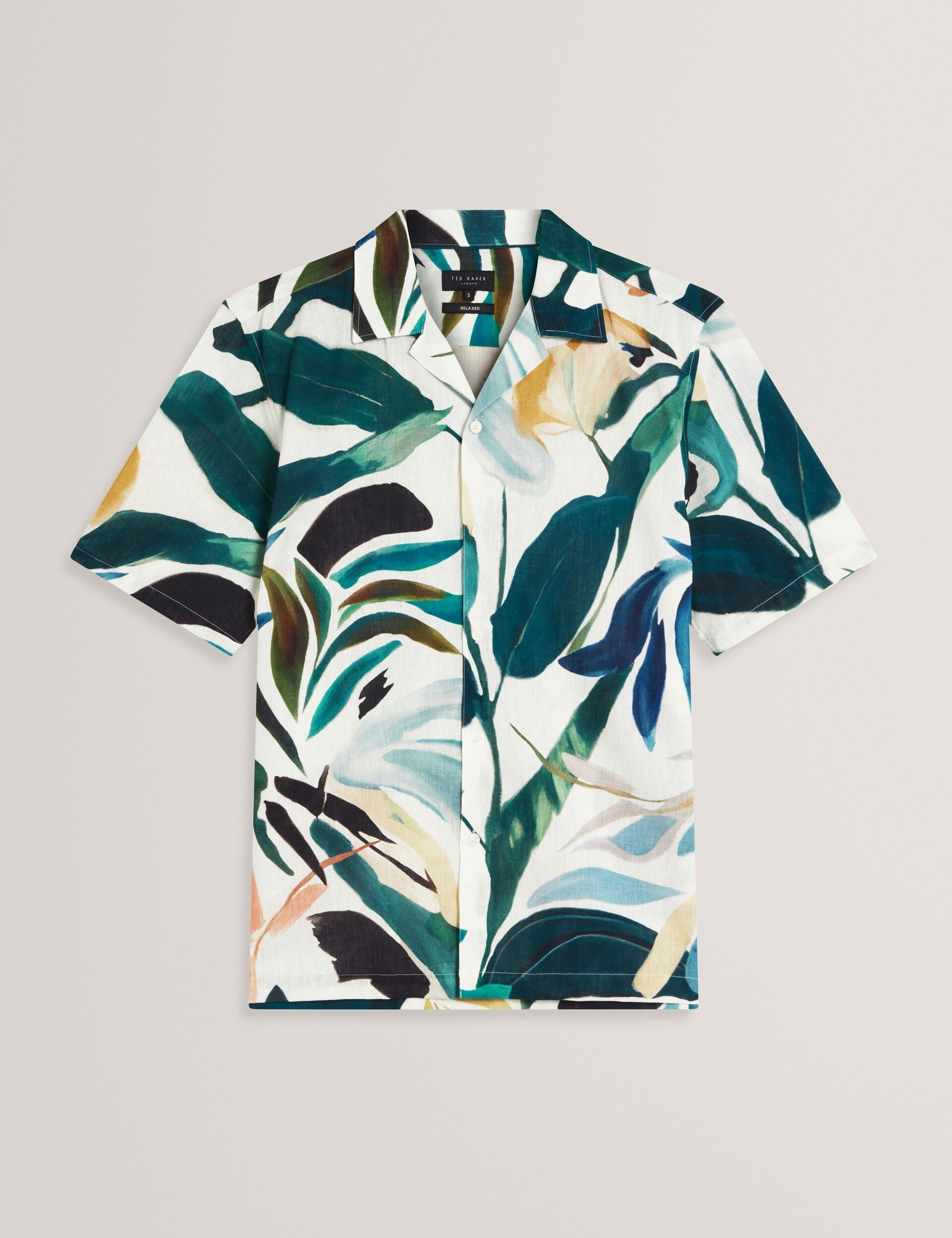 Ted Baker ROGNSKI - Relaxed Floral Short Sleeve Linen Shirt