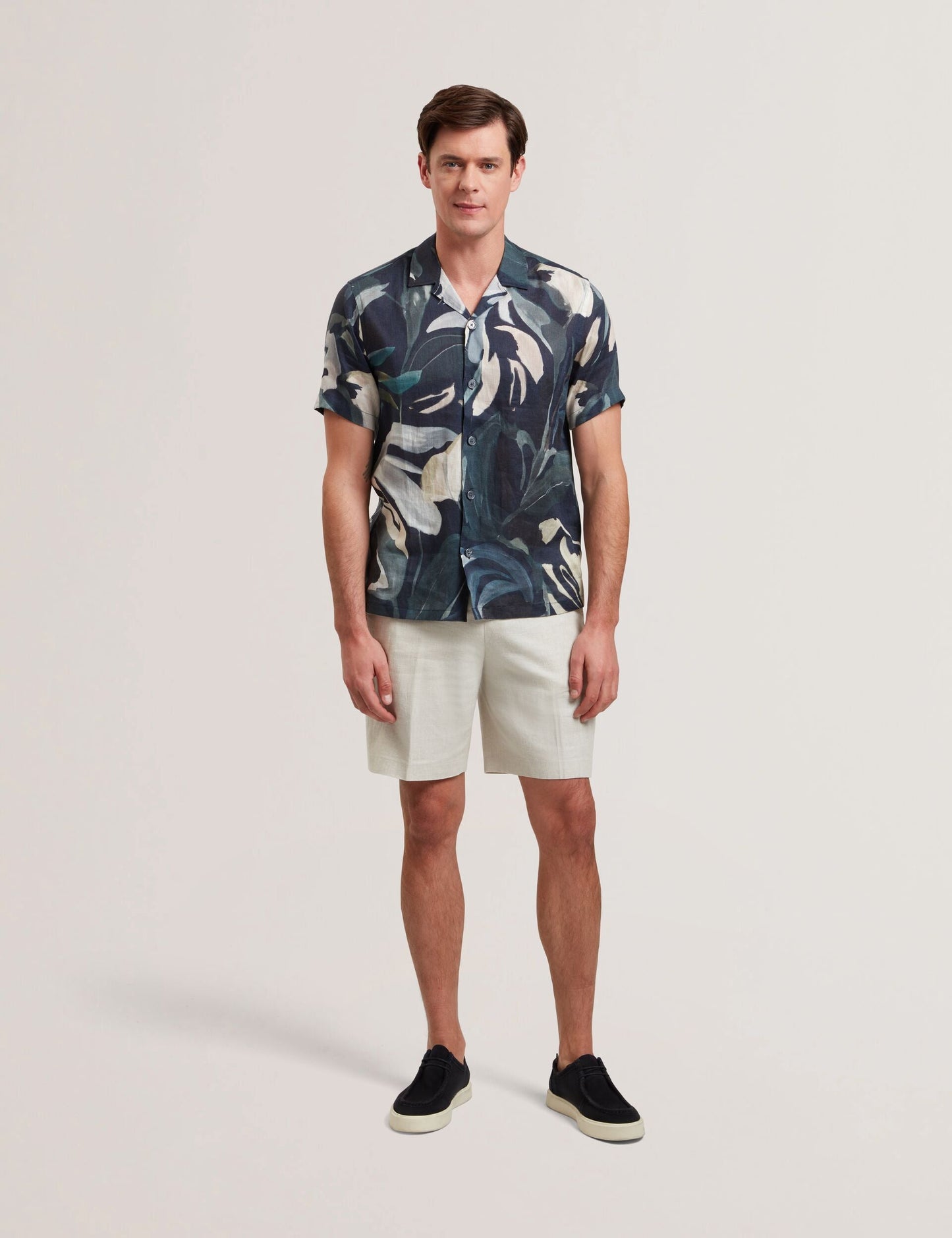 Ted Baker ROGNSKI - Relaxed Floral Short Sleeve Linen Shirt