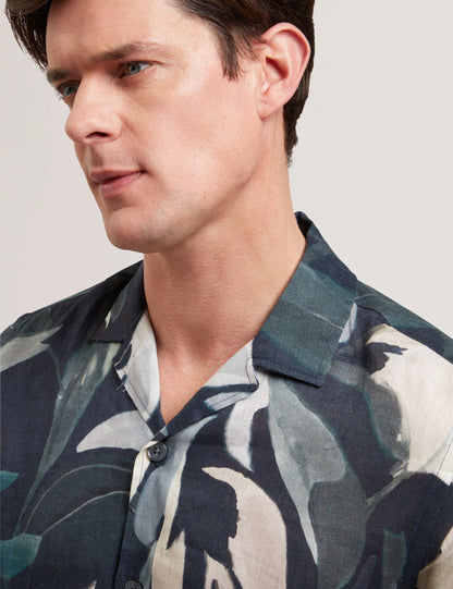 Ted Baker ROGNSKI - Relaxed Floral Short Sleeve Linen Shirt