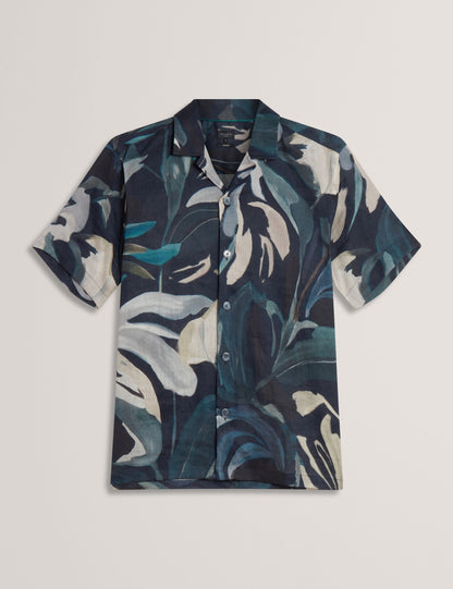 Ted Baker ROGNSKI - Relaxed Floral Short Sleeve Linen Shirt