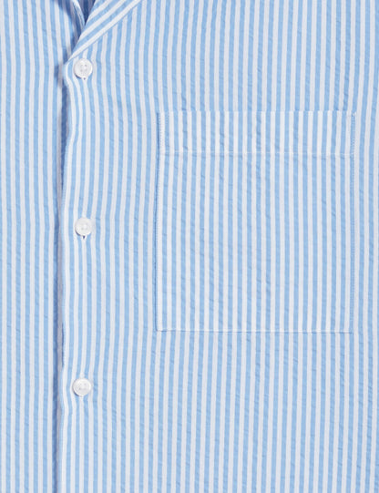 Ted Baker ELLYSON - Striped Seersucker Relaxed Cotton Shirt