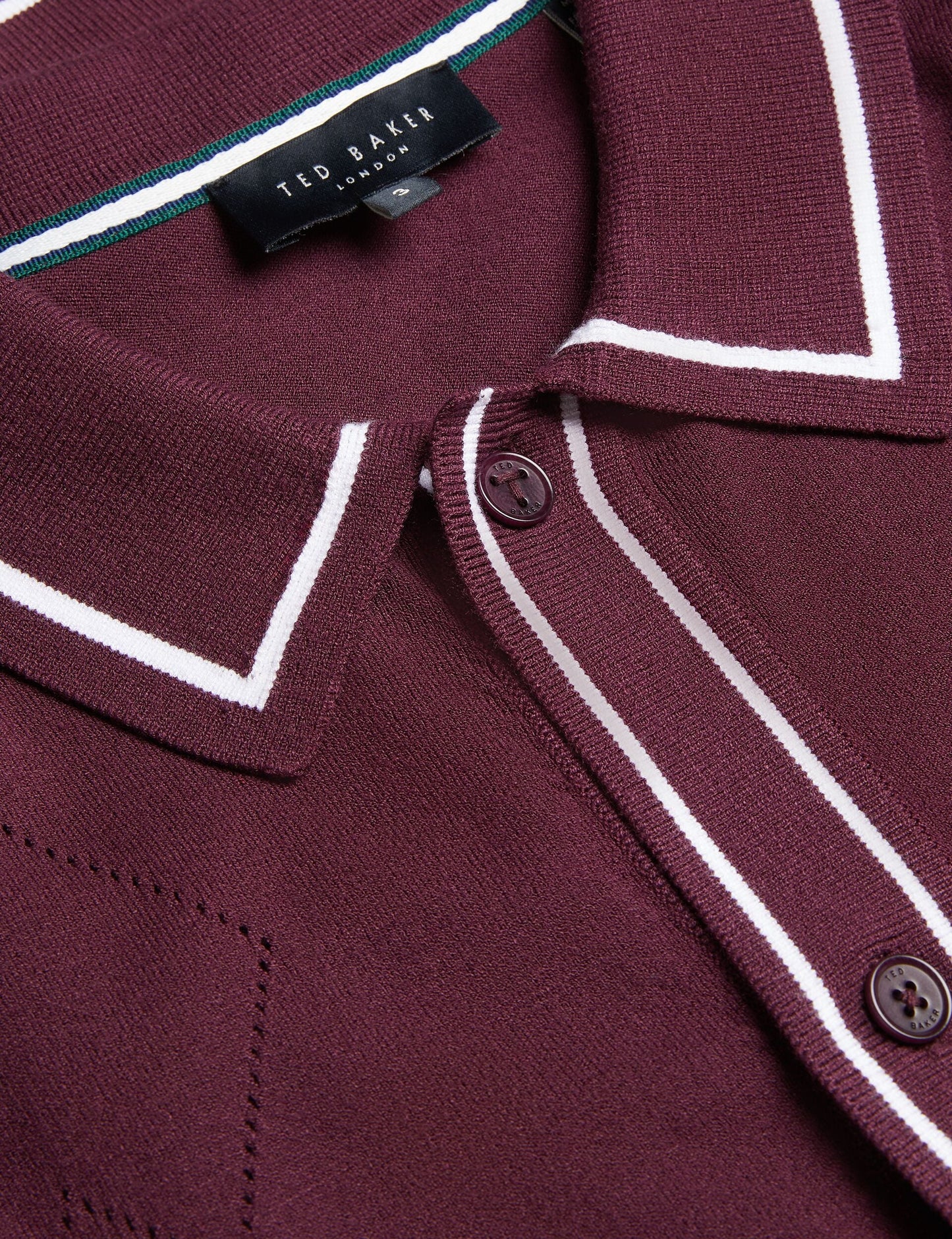 Ted Baker ELMDON - Pointelle Diamond Knitted Long Sleeve Shirt