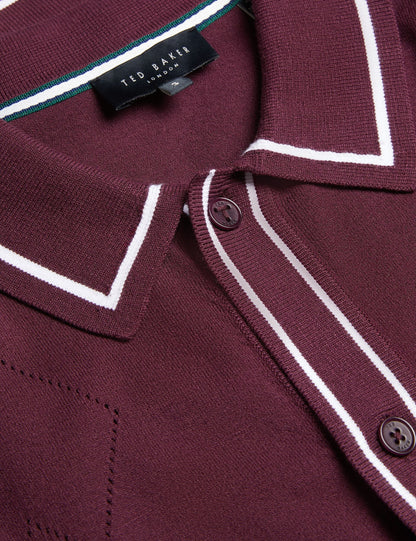 Ted Baker ELMDON - Pointelle Diamond Knitted Long Sleeve Shirt
