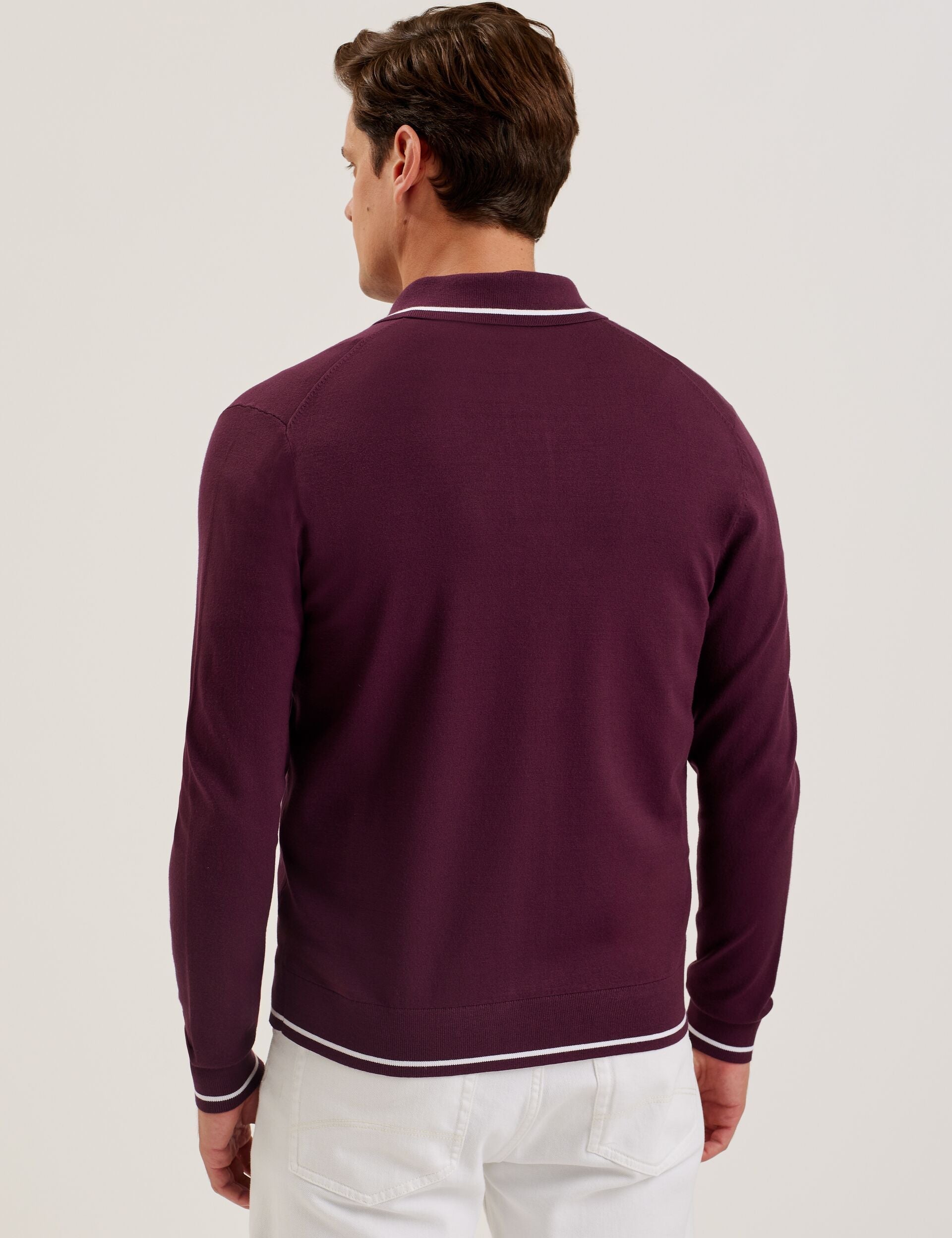 Ted Baker ELMDON - Pointelle Diamond Knitted Long Sleeve Shirt
