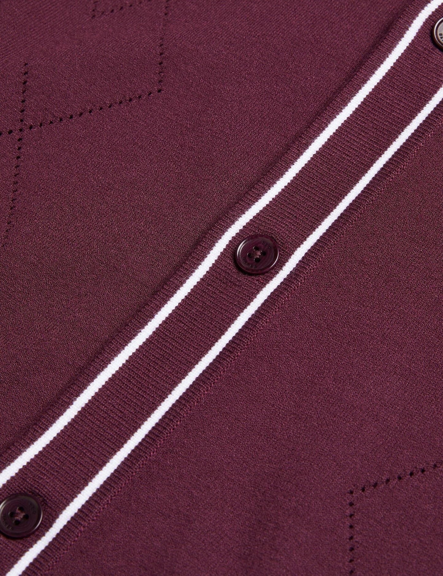 Ted Baker ELMDON - Pointelle Diamond Knitted Long Sleeve Shirt