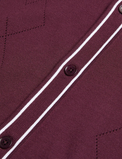 Ted Baker ELMDON - Pointelle Diamond Knitted Long Sleeve Shirt