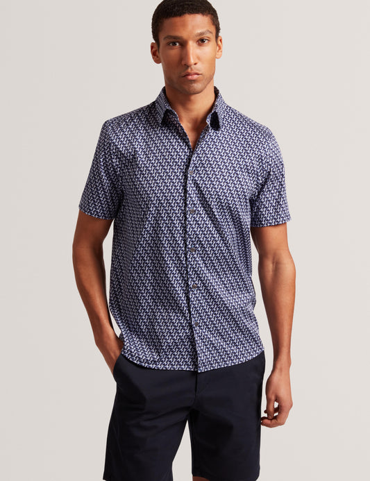 Ted Baker ALPHSO SS Regular Fit Geo Shirt