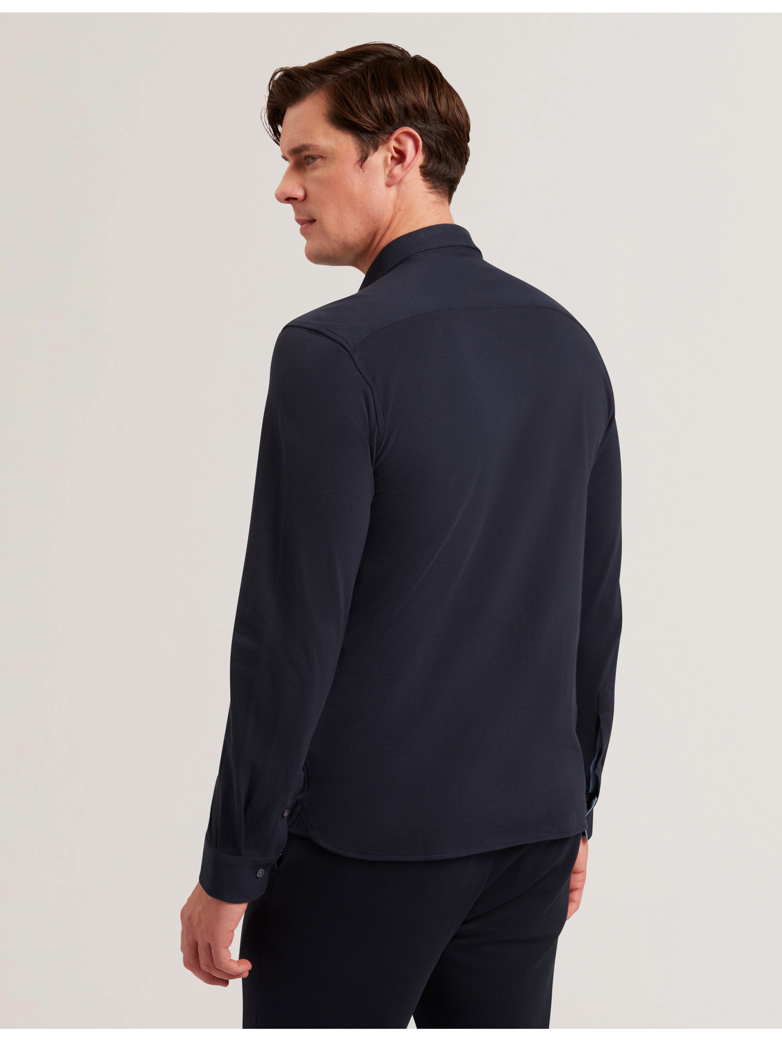 Ted Baker LUCKEY - Long Sleeve Pique Cotton Jersey Shirt