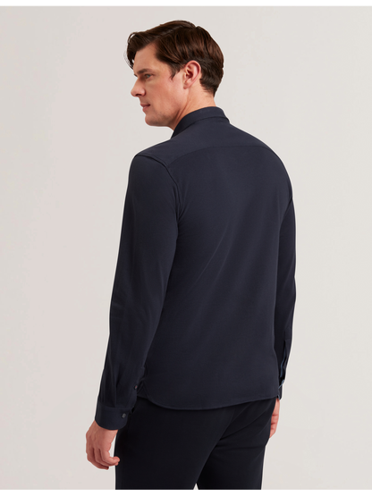 Ted Baker LUCKEY - Long Sleeve Pique Cotton Jersey Shirt