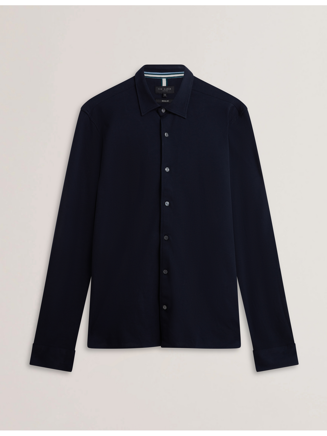 Ted Baker LUCKEY - Long Sleeve Pique Cotton Jersey Shirt