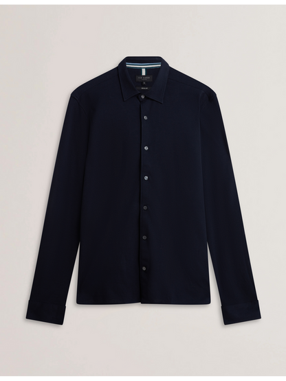 Ted Baker LUCKEY - Long Sleeve Pique Cotton Jersey Shirt