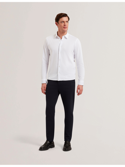 Ted Baker LUCKEY - Long Sleeve Pique Cotton Jersey Shirt