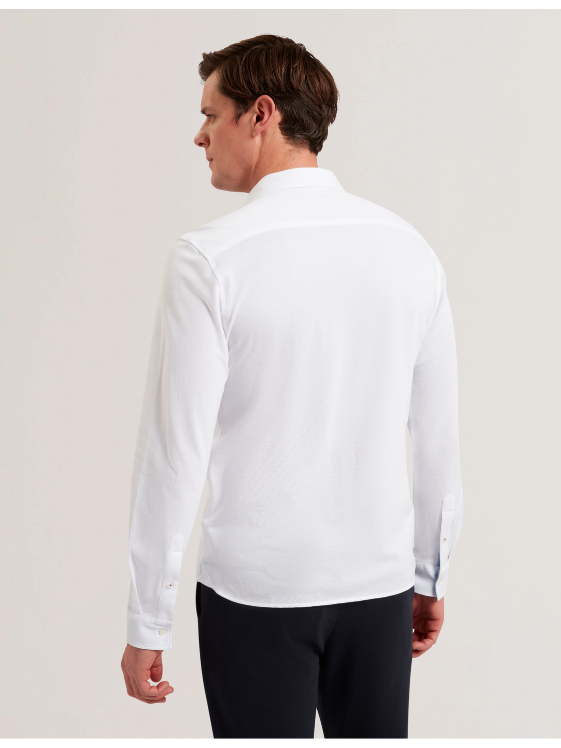 Ted Baker LUCKEY - Long Sleeve Pique Cotton Jersey Shirt