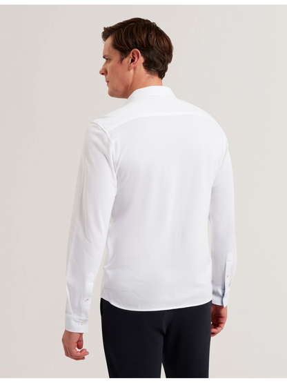 Ted Baker LUCKEY - Long Sleeve Pique Cotton Jersey Shirt