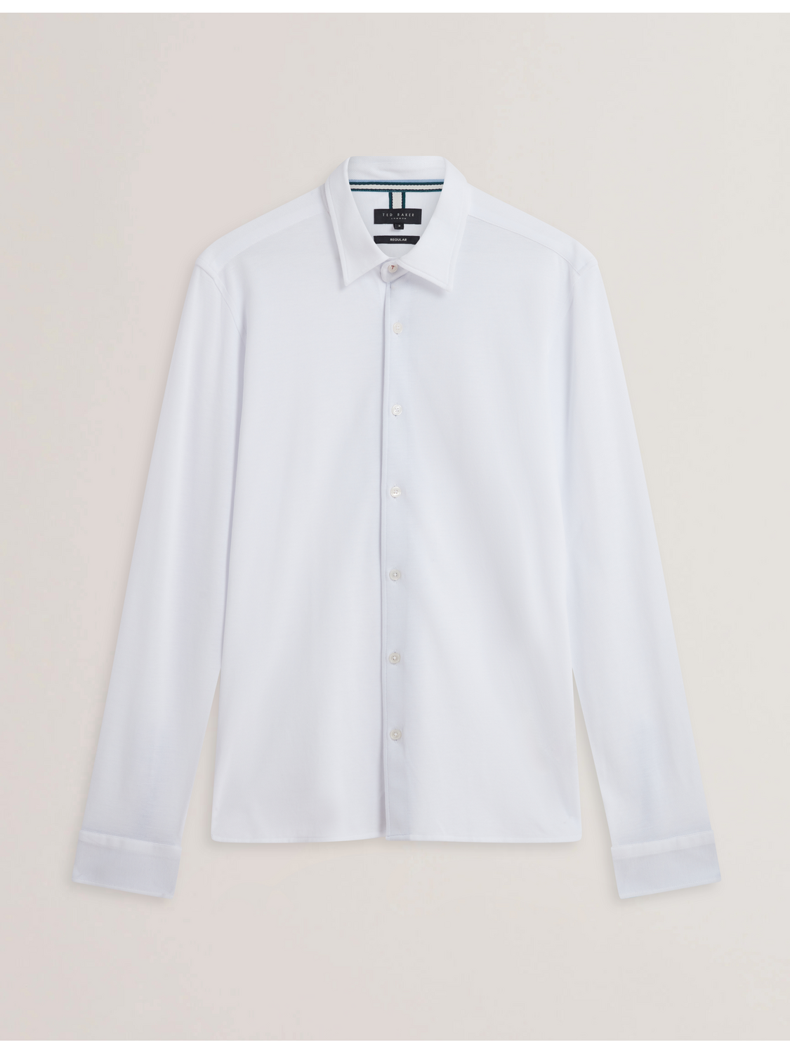 Ted Baker LUCKEY - Long Sleeve Pique Cotton Jersey Shirt