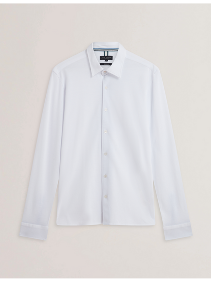 Ted Baker LUCKEY - Long Sleeve Pique Cotton Jersey Shirt