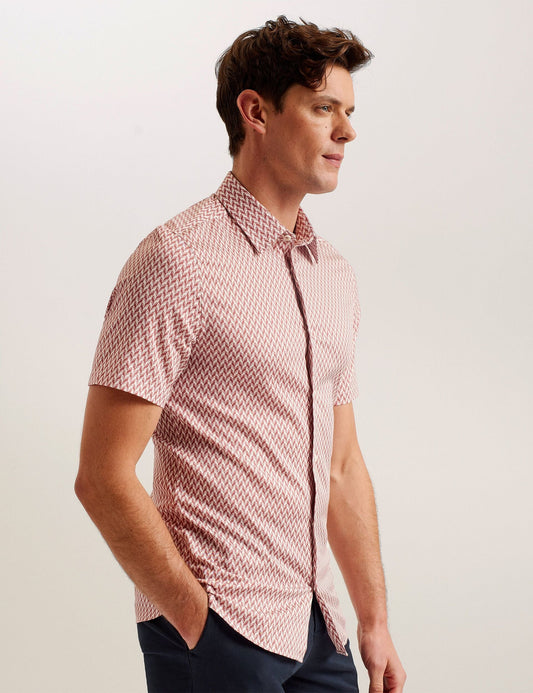 Ted Baker Lacesho - Short Sleeve Geo Printed Shirt