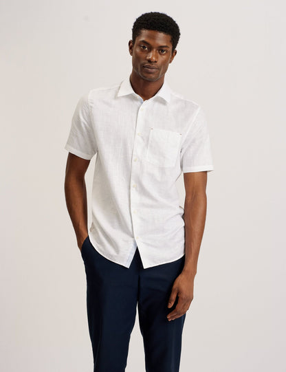 Ted Baker PALOMAS - Short Sleeve Textured Linen Cotton Shirt