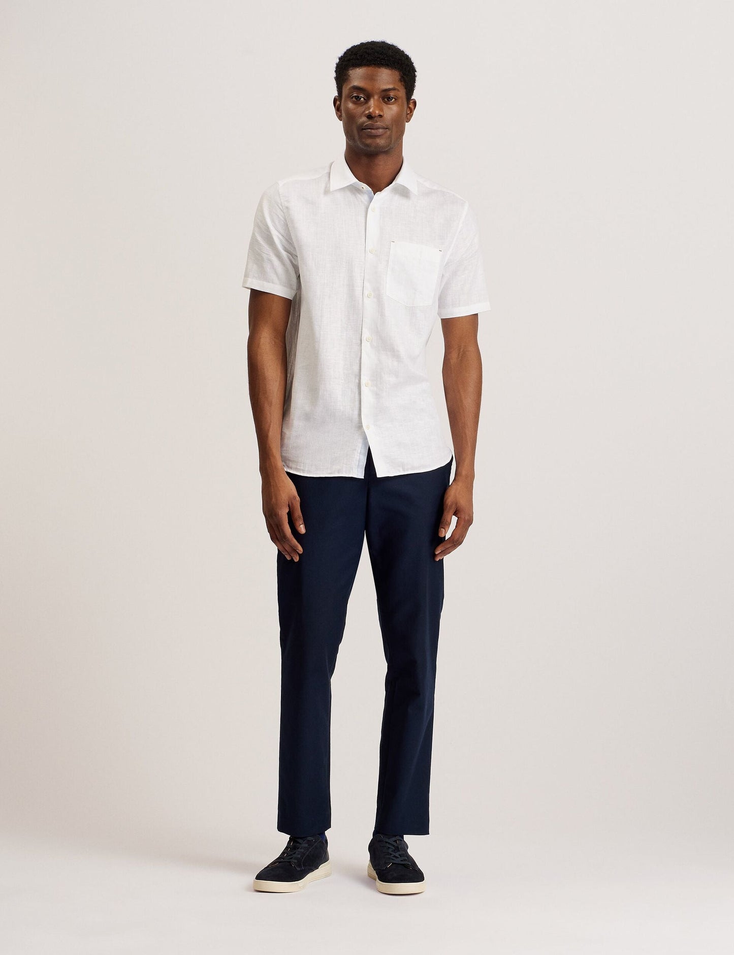 Ted Baker PALOMAS - Short Sleeve Textured Linen Cotton Shirt