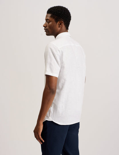 Ted Baker PALOMAS - Short Sleeve Textured Linen Cotton Shirt