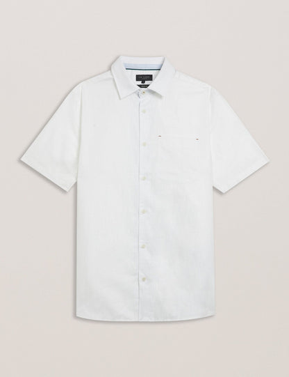 Ted Baker PALOMAS - Short Sleeve Textured Linen Cotton Shirt