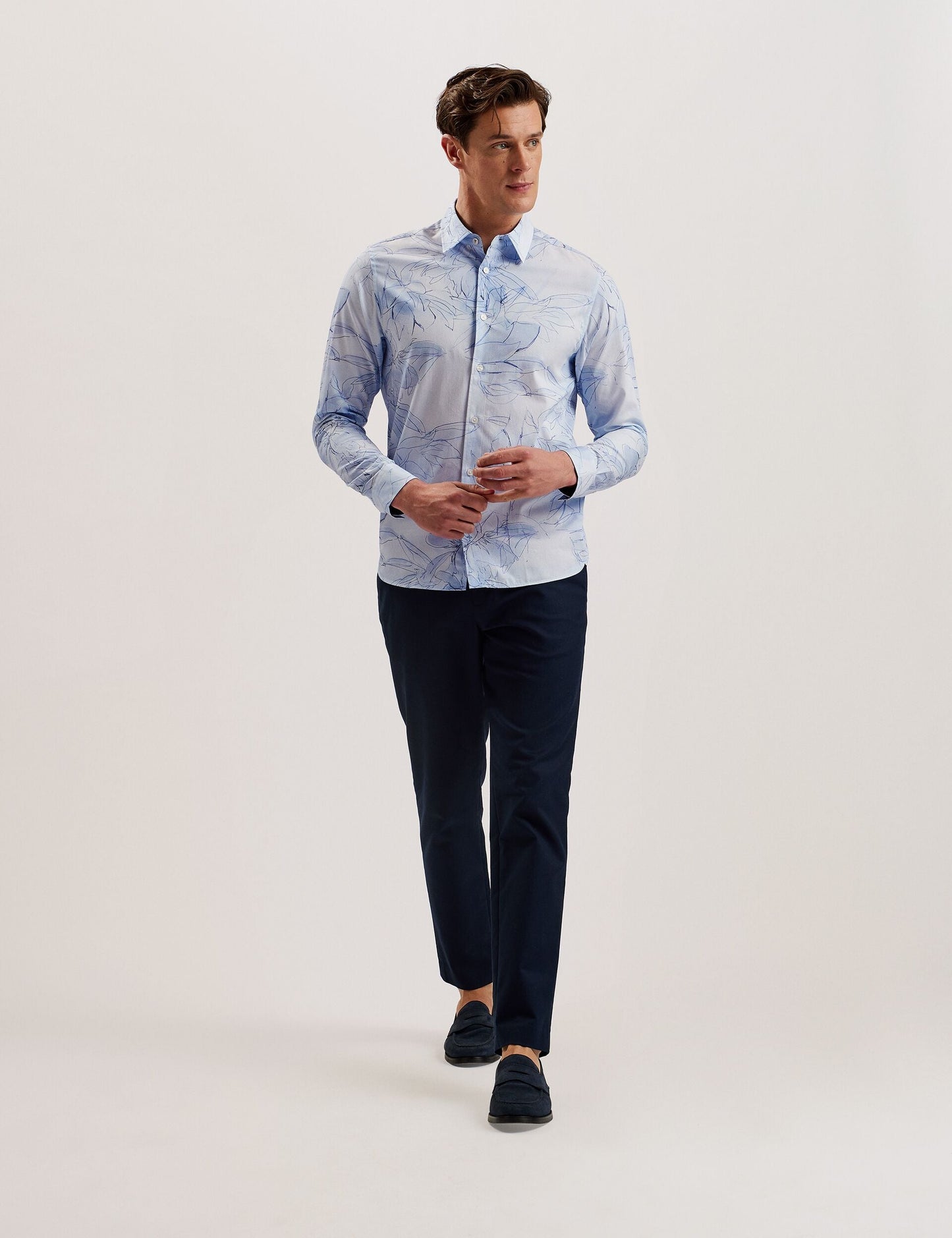Ted Baker WALESBY - Sketched Floral Print Cotton Shirt