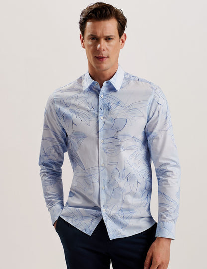 Ted Baker WALESBY - Sketched Floral Print Cotton Shirt