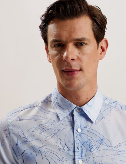 Ted Baker WALESBY - Sketched Floral Print Cotton Shirt