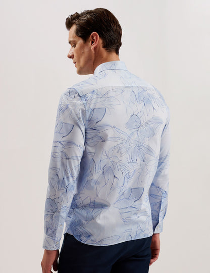 Ted Baker WALESBY - Sketched Floral Print Cotton Shirt