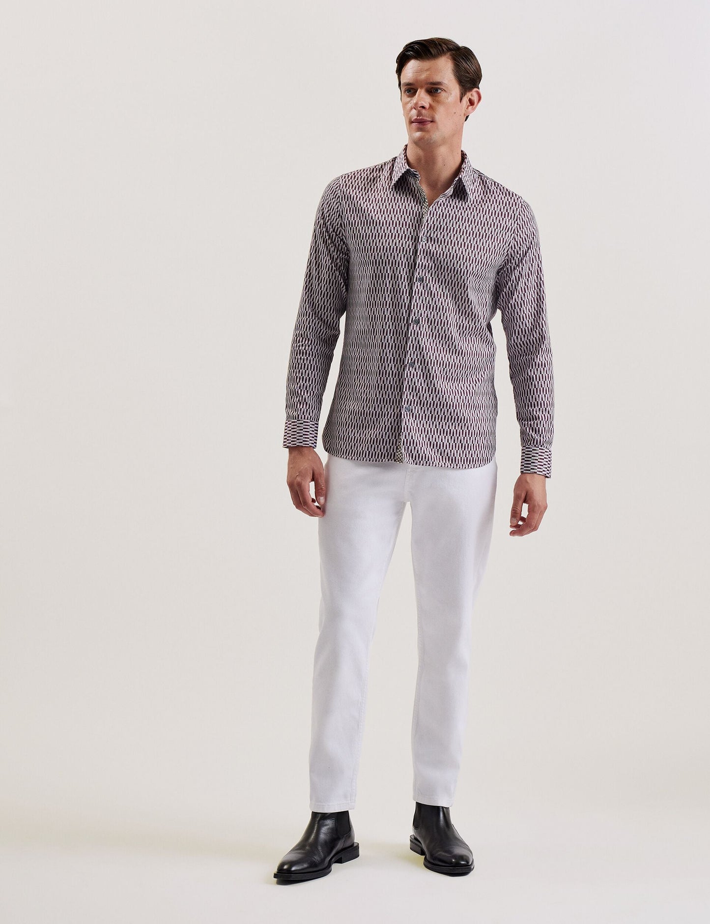 Ted Baker FRESTIN - Geometric Pattern Slim Long Sleeve Shirt