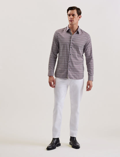 Ted Baker FRESTIN - Geometric Pattern Slim Long Sleeve Shirt