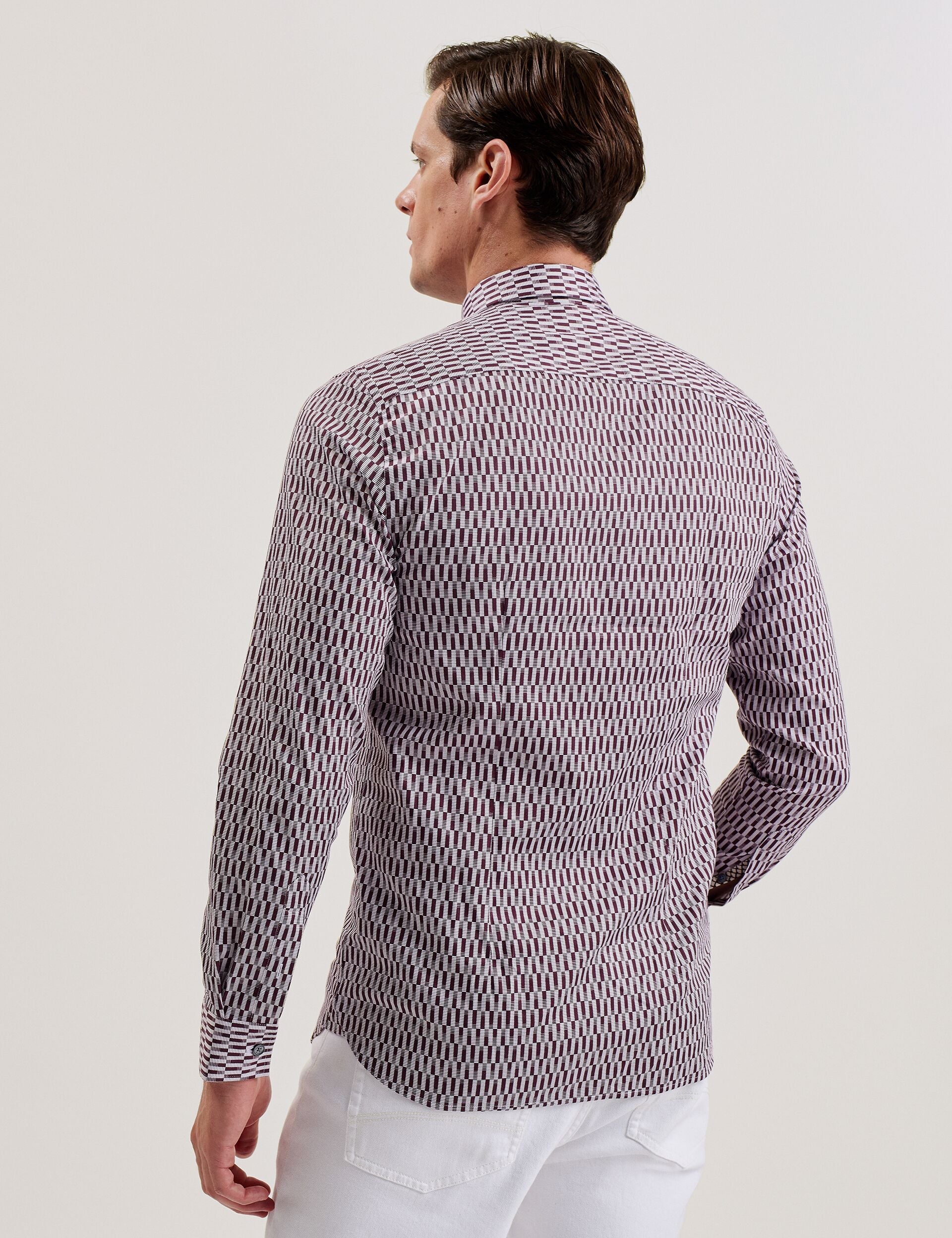 Ted Baker FRESTIN - Geometric Pattern Slim Long Sleeve Shirt