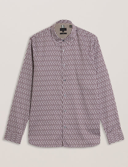 Ted Baker FRESTIN - Geometric Pattern Slim Long Sleeve Shirt