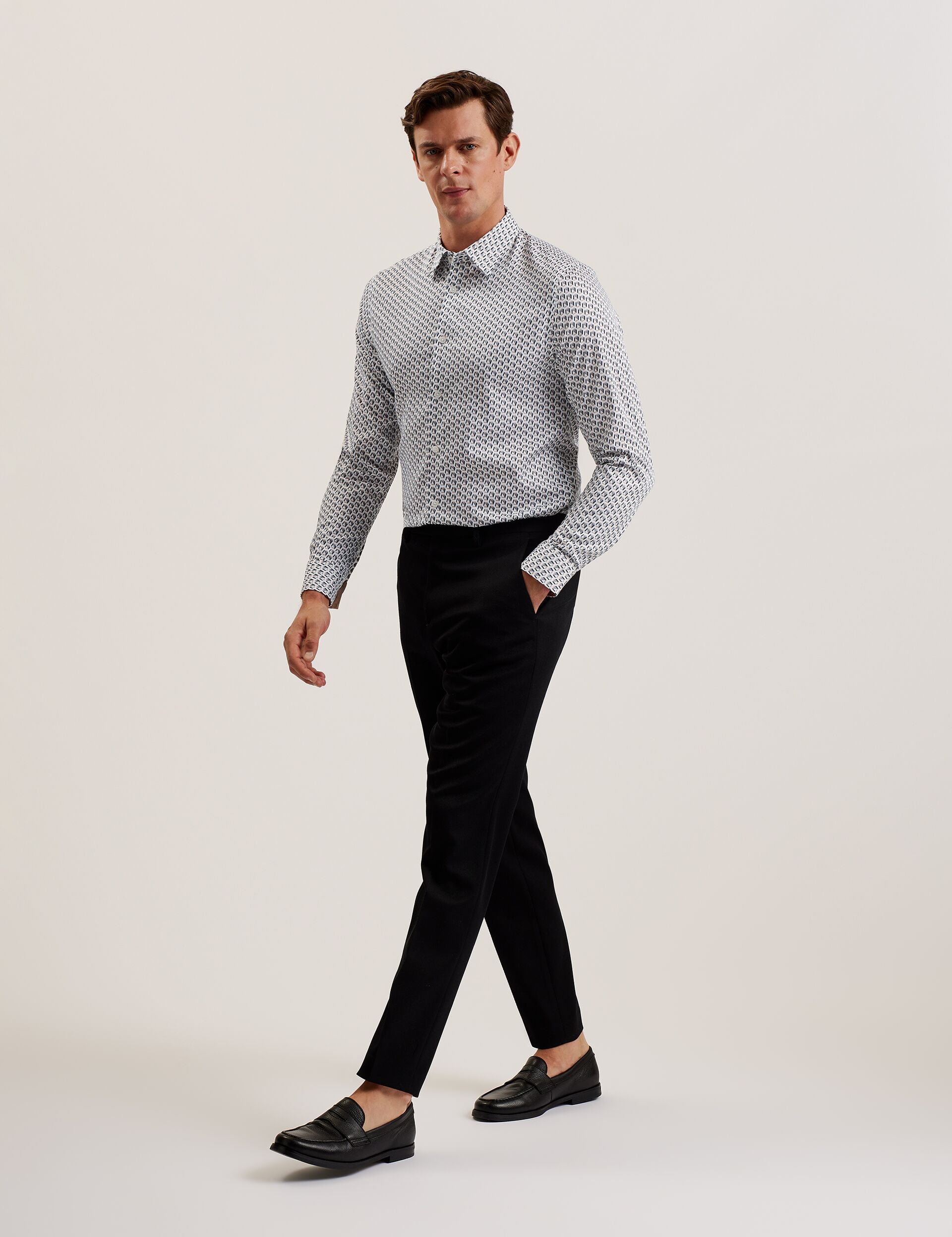 Ted Baker JOSHHY - Slim Fit Geometric Long Sleeve Shirt