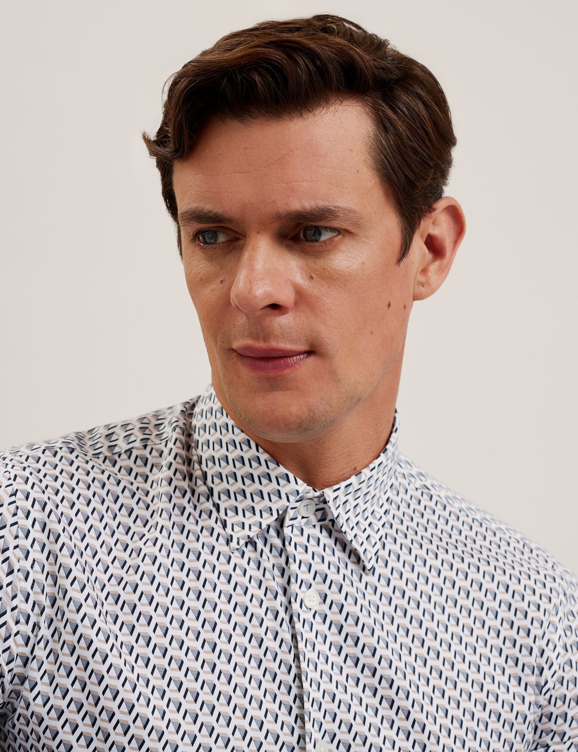 Ted Baker JOSHHY - Slim Fit Geometric Long Sleeve Shirt