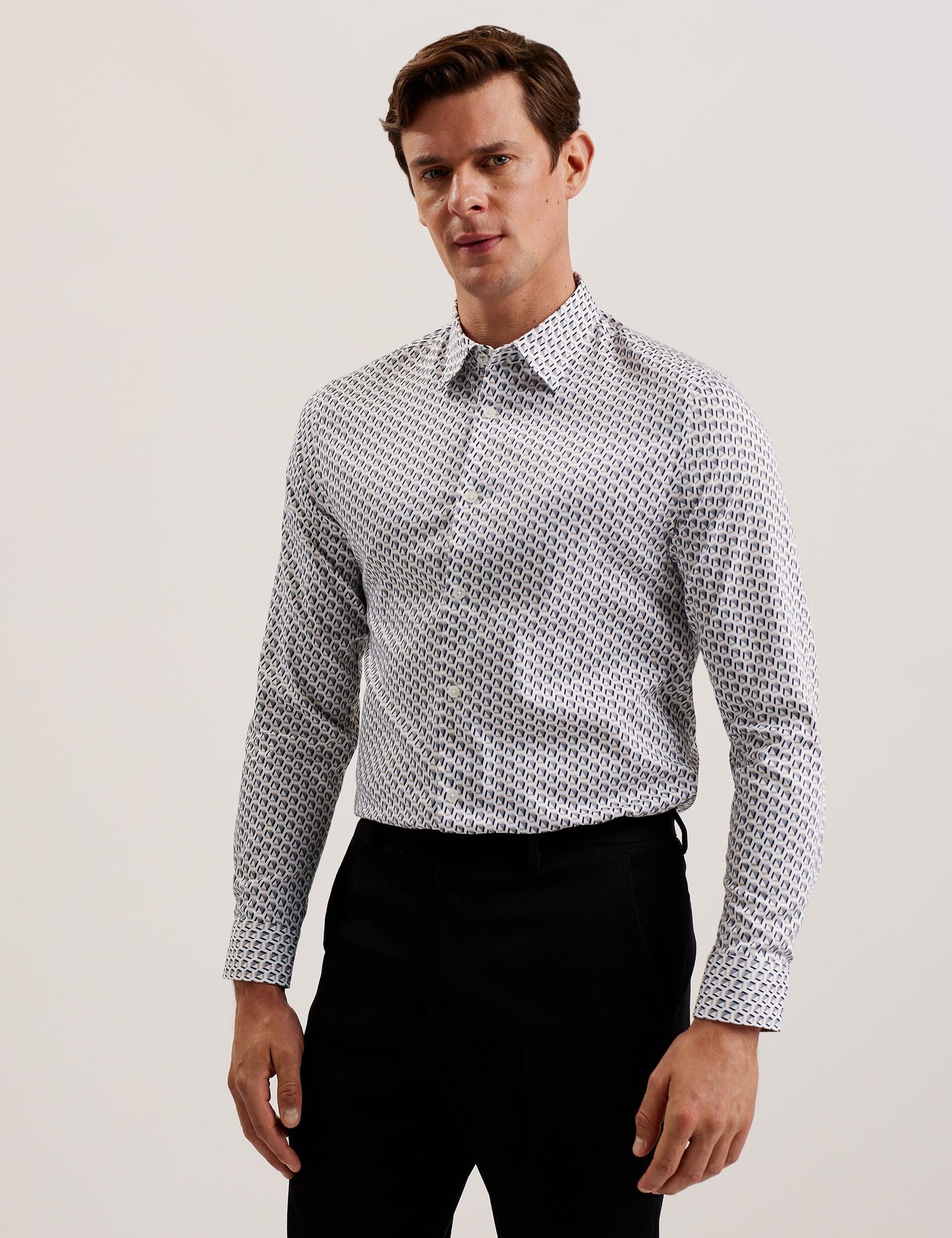 Ted Baker JOSHHY - Slim Fit Geometric Long Sleeve Shirt