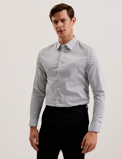 Ted Baker JOSHHY - Slim Fit Geometric Long Sleeve Shirt