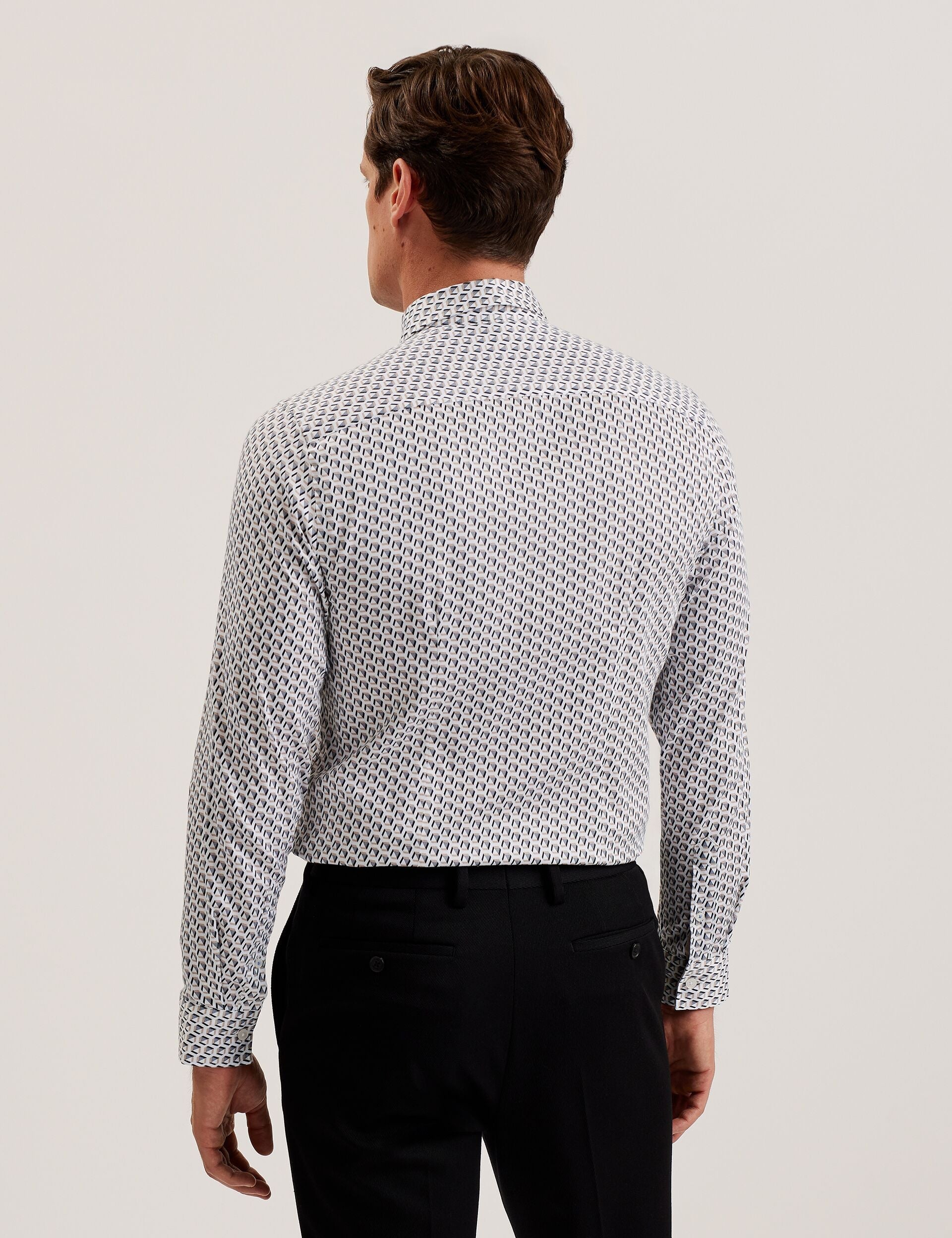 Ted Baker JOSHHY - Slim Fit Geometric Long Sleeve Shirt