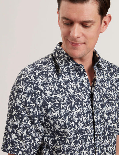 Ted Baker TAVARO - Short Sleeve Abstract Floral Print Shirt