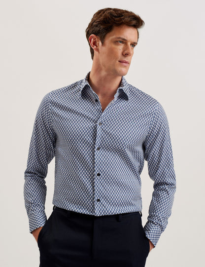 Ted Baker LACEBY - Geometric Print Long Sleeve Slim Shirt