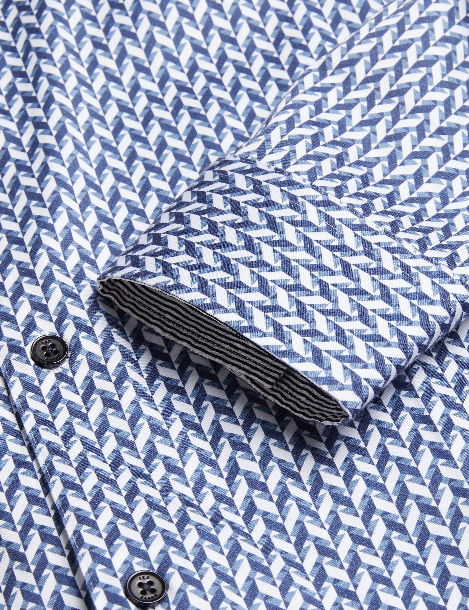 Ted Baker LACEBY - Geometric Print Long Sleeve Slim Shirt