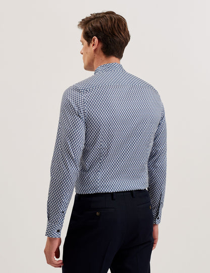 Ted Baker LACEBY - Geometric Print Long Sleeve Slim Shirt