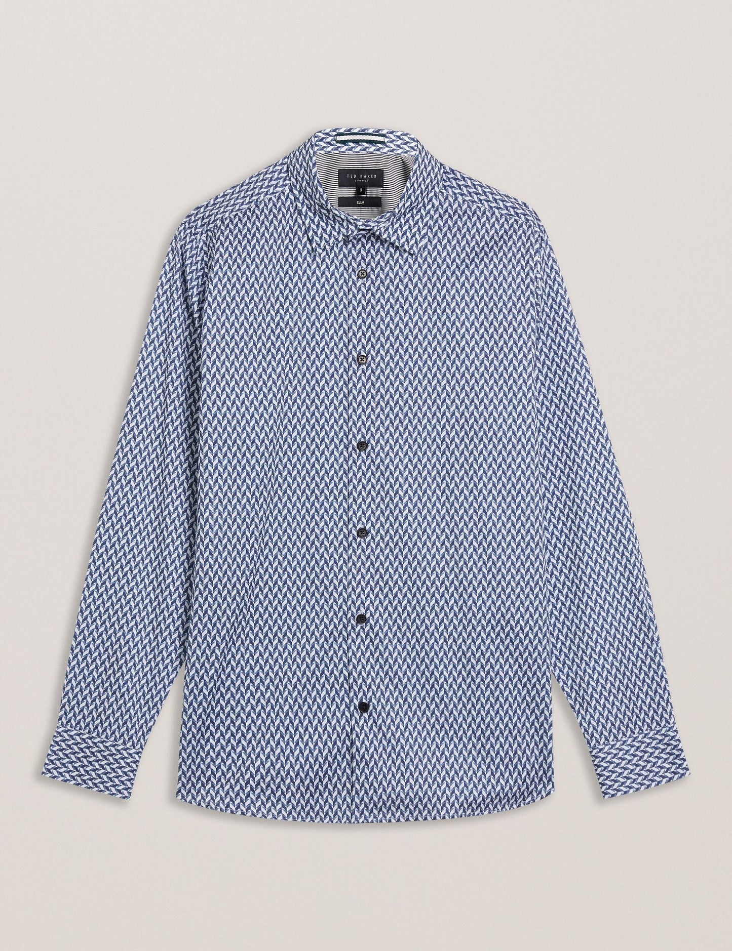 Ted Baker LACEBY - Geometric Print Long Sleeve Slim Shirt