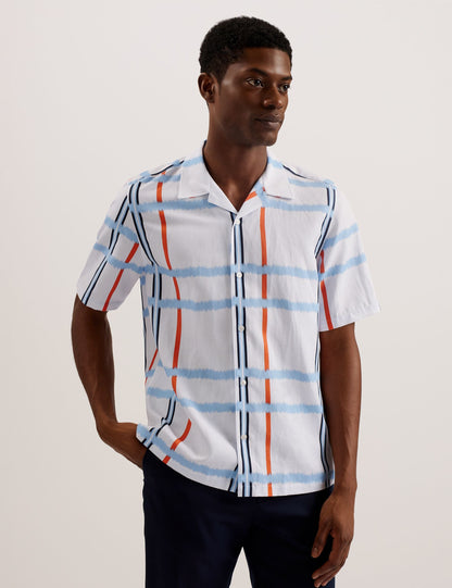 Ted Baker GARDON - Check Print Relaxed Short Sleeve Shirt