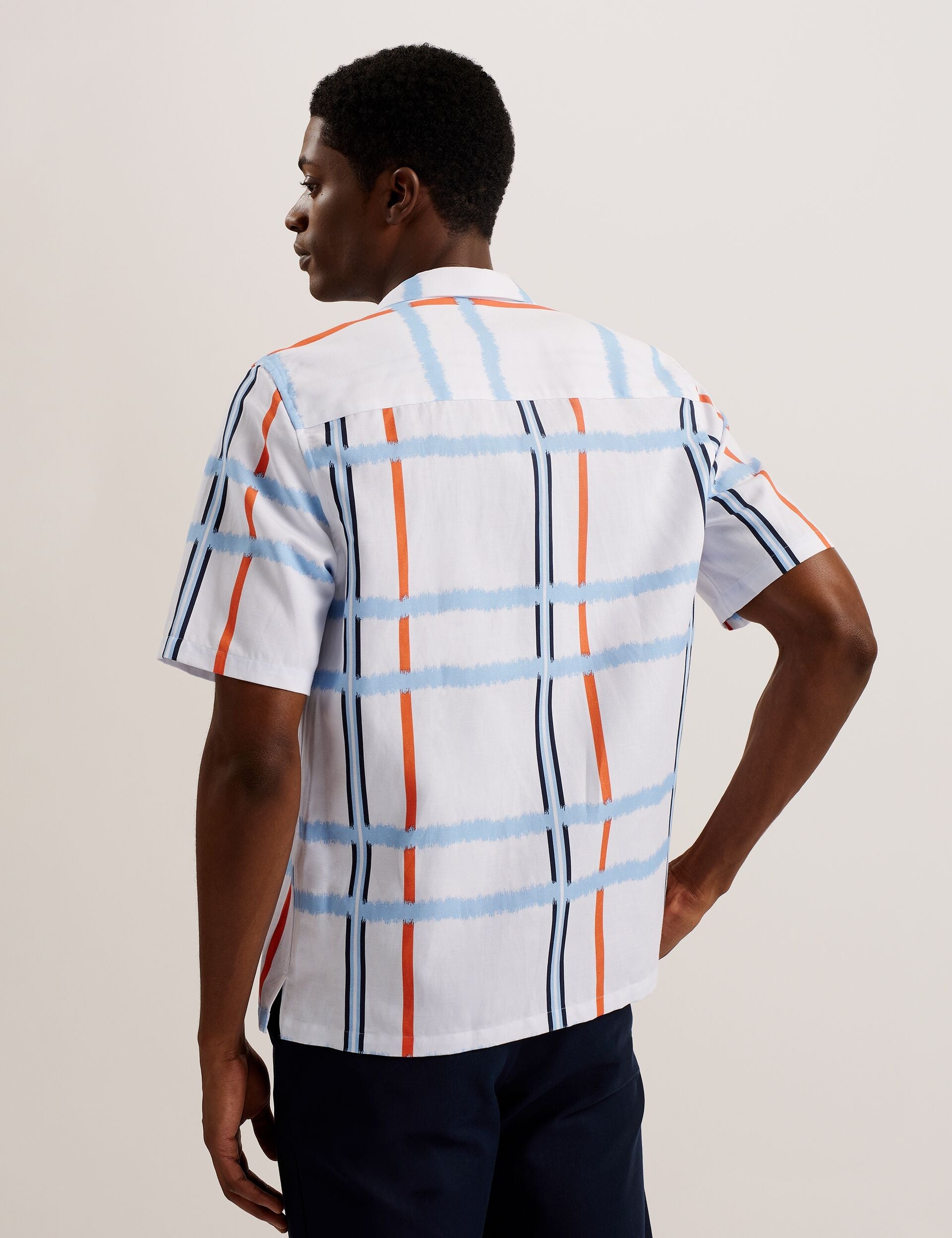Ted Baker GARDON - Check Print Relaxed Short Sleeve Shirt